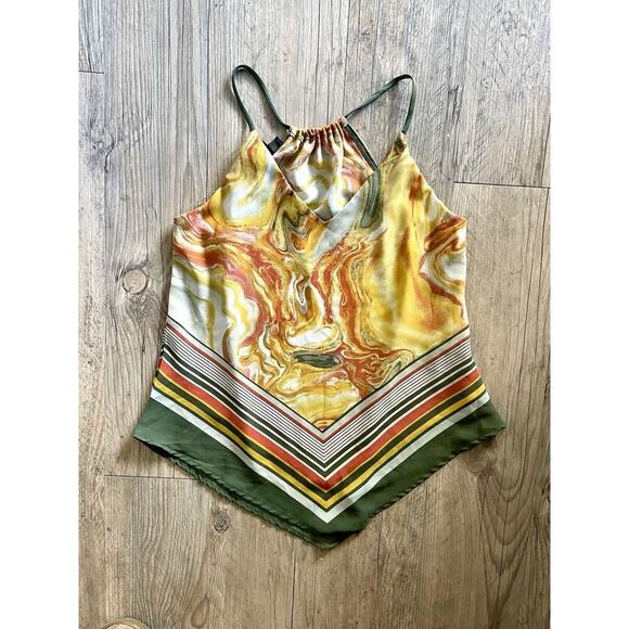 BCX Women's Tank Top Boho Pattern Halter Neck Sleeveless Size Small - Picture 2 of 6